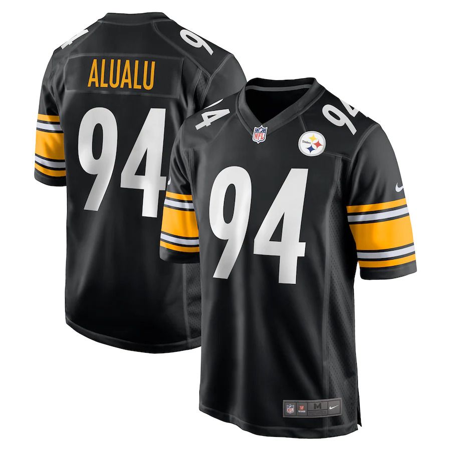 Men Pittsburgh Steelers #94 Tyson Alualu Nike Black Game NFL Jersey->pittsburgh steelers->NFL Jersey